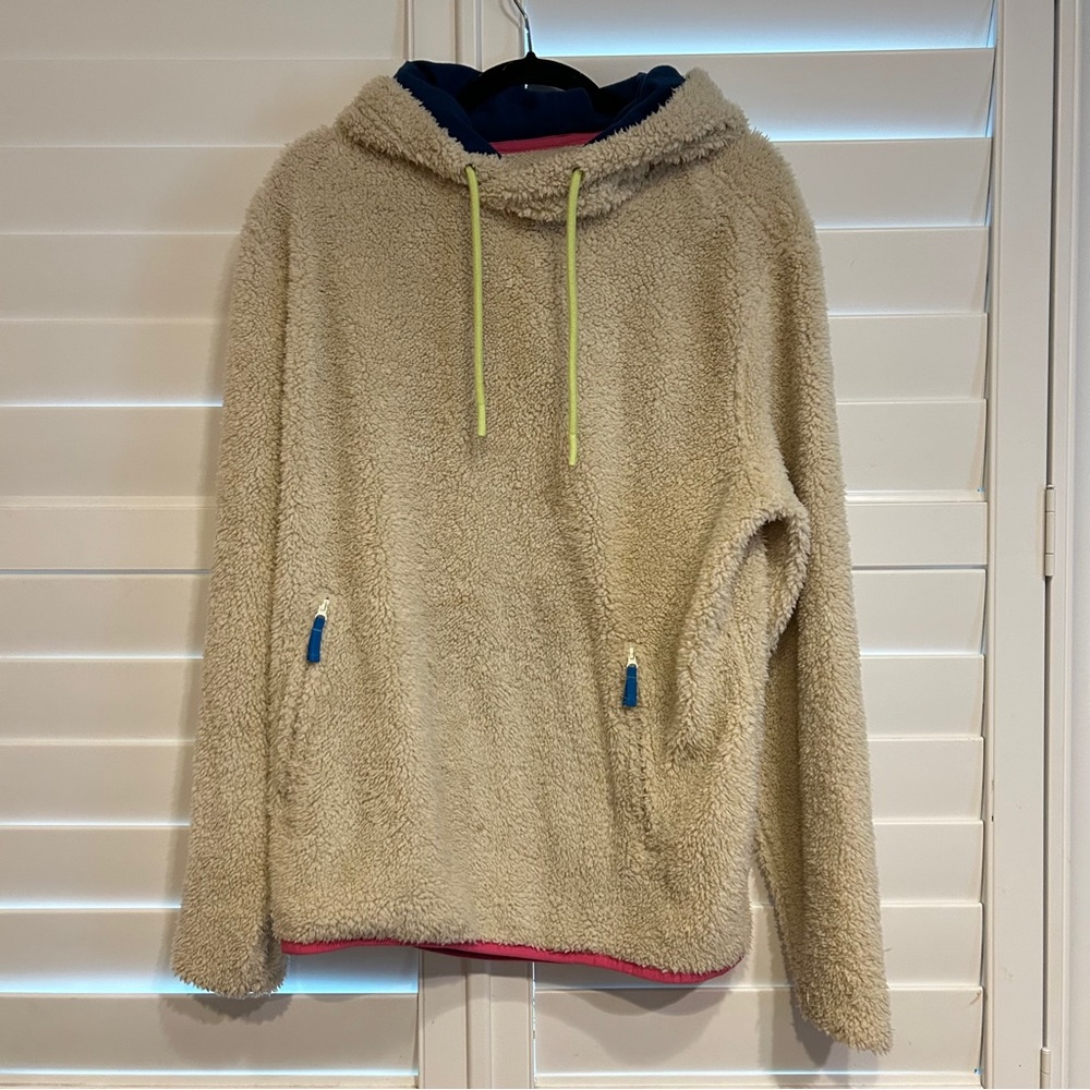 Chubbies Fuzzy Nubby Hooded sweatshirt Tan Size Large